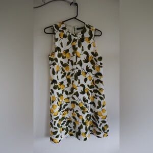Zara Kids Lemon Print Dress - White and Yellow